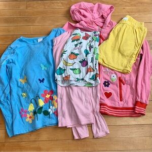 Hanna Andersson Lot Bundle Five Pieces Spring Summer Floral 150cm US12